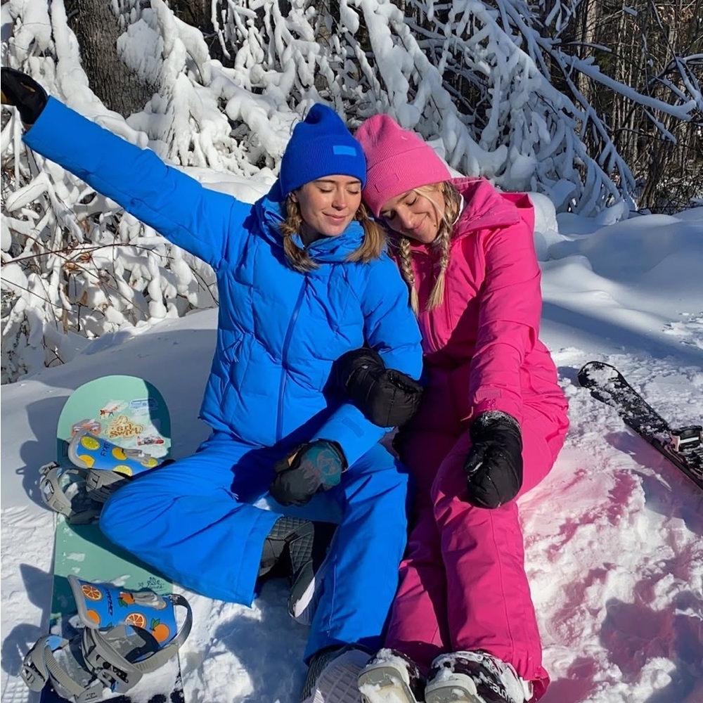 Halfdays Georgie Puffer Jacket and Alessandra Pants in Blue Bird